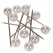 Artikel Perlkopfnadeln aus Metall und Kunststoff Ø15mm x 75mm Weiss – Dekoration und Bastelarbeiten
