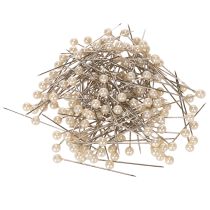 Artikel Perlkopfnadeln Metall Kunststoff Ø4mm 40mm Champagner für Dekoration und Bastelarbeiten