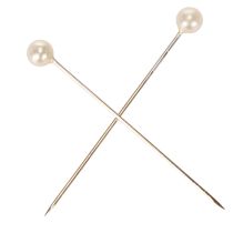 Artikel Perlkopfnadeln Metall Kunststoff Ø4mm 40mm Champagner für Dekoration und Bastelarbeiten