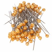 Artikel Perlkopfnadeln aus Metall und Kunststoff Ø6mm 65mm Orange für Floristik und Dekoration