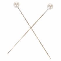 Artikel Perlkopfnadeln aus Metall und Kunststoff Ø6mm, 65mm, Weiss für Floristik und Bastelarbeiten