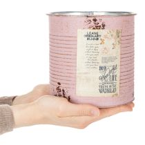 Artikel Pflanzdose Metall Altrosa Vintage Ø15.5cm H15cm für Innen- und Aussendekoration