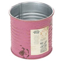 Artikel Pflanzdose rund Metall lila Vintage Ø8cm H7.5cm