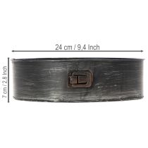 Artikel Pflanzschale aus Metall, Deko-Springform Ø24cm H7,5cm, schwarz, für Bepflanzung und Dekoration
