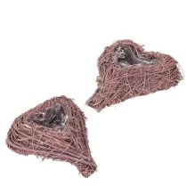 Artikel Herzförmige Schale aus Zweigen mit Folieneinsatz 14 cm 2er-Set