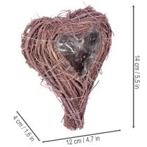 Artikel Herzförmige Schale aus Zweigen mit Folieneinsatz 14 cm 2er-Set