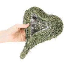 Artikel Pflanzherz aus Naturmaterial mit Folie 25 cm