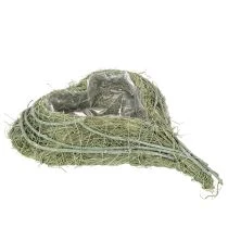Artikel Herzschale aus Naturgras mit Folie 38 cm Grün für kreative Bepflanzung