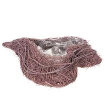 Artikel Herzschale aus Zweigen mit Folieneinsatz 37 cm Lila für Dekoration und Bepflanzung