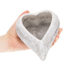 Artikel Dekoschale Herzform grau 19cm aus Steinguss