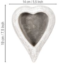 Artikel Dekoschale Herzform grau 19cm aus Steinguss