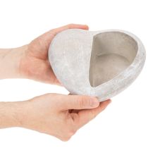 Artikel Pflanzschale Herz 17 cm Steinguss Grau