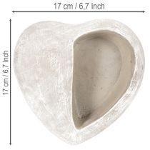 Artikel Pflanzschale Herz 17 cm Steinguss Grau