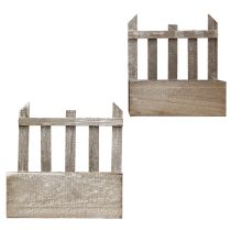 Artikel Pflanzkasten Holz Mini 2er-Set, L22/25cm, Weiss gewaschen, Vintage-Design