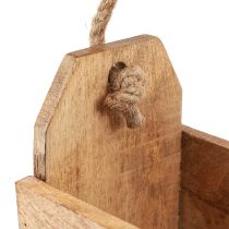 Artikel Pflanzkasten Holz rechteckig mit Jutehenkel 27x12x17cm naturfarben