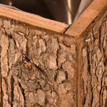 Artikel Pflanzkasten Holz quadratisch Pinienrinde Übertopf 12×12cm