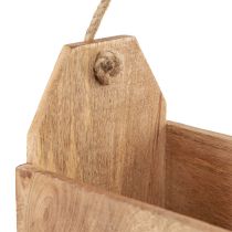 Artikel Pflanzkasten aus Naturholz mit Jutegriff, 35x16x21,5 cm, für Innen- und Aussenbereich