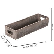 Artikel Rechteckiges Deko-Tablett aus Kunststoff 23cm Anthrazit