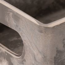 Artikel Rechteckiges Deko-Tablett aus Kunststoff 23cm Anthrazit