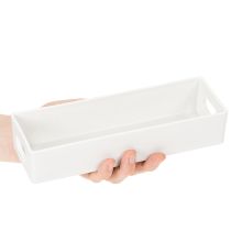 Artikel Rechteckiges Kunststofftablett mit Griffen 32 cm in Hellgrau