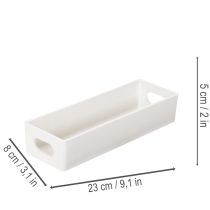 Artikel Rechteckiges Kunststofftablett mit Griffen 32 cm in Hellgrau