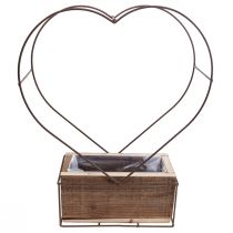 Artikel Pflanzkasten Holz mit Herz-Rostdeko 41cm/39cm 2er-Set für Innen- und Aussenbereich