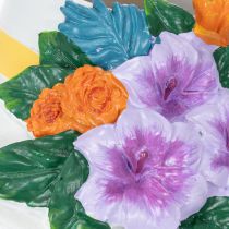 Artikel Blumenvase Frau mit Hut 20 cm aus Polyresin, handbemalt, mehrfarbig für Innenbereiche