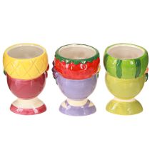 Artikel Pflanzkopf Mädchen aus Keramik mit Früchten 13,5 cm 3er-Set