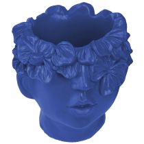 Artikel Pflanzkopf Polyresin Büste Übertopf Blau 13,5×13×14cm