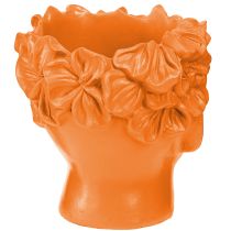 Artikel Pflanzgefäss Büste aus Kunststein, 13,5×13×14 cm, Orange, für Innenbereiche