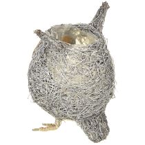 Artikel Pflanzkorb Eule Rebe weiß gewaschen Ø14cm