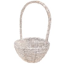 Artikel Pflanzkorb Set 2-teilig aus Stroh Natur Weiss Ø 23/28 cm für Innenbereich