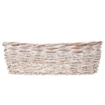 Artikel Korb Pflanzkorb Weide mit Folieneinsatz oval Weiss 37cm