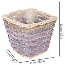 Artikel Pflanzkorb quadratisch 14cm mit Folie Holz bunt 4er-Set