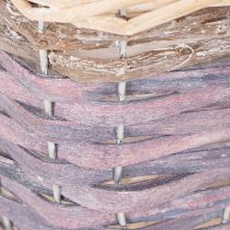 Artikel Pflanzkorb quadratisch 14cm mit Folie Holz bunt 4er-Set