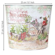Artikel Pflanzkübel Rund Metall 21cm Fresh Garden Motiv innen und aussen