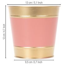 Artikel Pflanzkübel Metall-Übertopf Ø13cm H12cm, 4er-Set, Rosa, Beige, Pfirsich und Braun