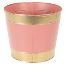 Artikel Pflanzkübel Metall Ø26cm H22cm Goldrand Rosa/Beige/Pfirsich/Braun 4er-Set