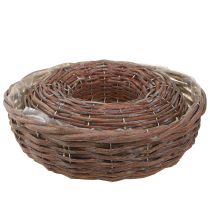 Artikel Pflanzringe aus Rattan Grau Ø30/35cm mit Folie Set 2 Stück