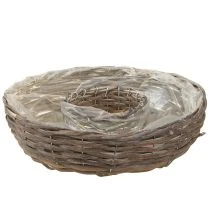 Artikel Pflanzringe aus Holz und Rattan Natur Grau Ø40/45cm Set 2 Stück für Innen- und Aussenbereich