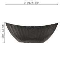 Artikel Pflanzschale mit Rillen Pflanzschiffchen Anthrazit 24cm