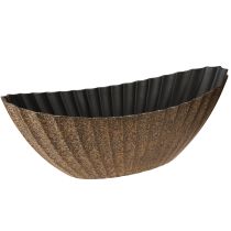 Artikel Pflanzschale mit Rillen oval Anthrazit Gold 41,5×16×16cm