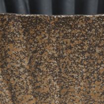 Artikel Pflanzschale mit Rillen oval Anthrazit Gold 41,5×16×16cm