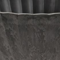 Artikel Pflanzschale mit Rillen oval Schiffchen Anthrazit 36cm