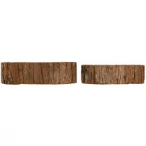 Artikel Pflanzschale oval aus Rinde 30,5×15 cm und 24×11 cm natur 2er-Set innen und aussen