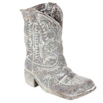 Artikel Deko Cowboy-Stiefel Pflanzgefäss Polyresin Grau-Blau 24cm