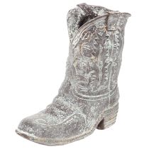 Artikel Deko Cowboy-Stiefel Pflanzgefäss Polyresin Grau-Blau 24cm
