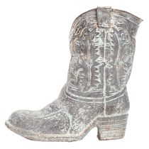 Artikel Deko Cowboy-Stiefel Pflanzgefäss Polyresin Grau-Blau 24cm