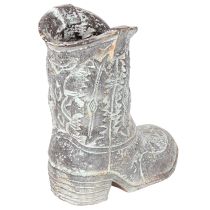 Artikel Deko Cowboy-Stiefel Pflanzgefäss Polyresin Grau-Blau 24cm
