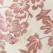 Artikel Keramik-Pflanzentopf mit Henkel, Tasche, florales Muster, 21cm, Weiss-Rot, Innen- und Aussendekoration